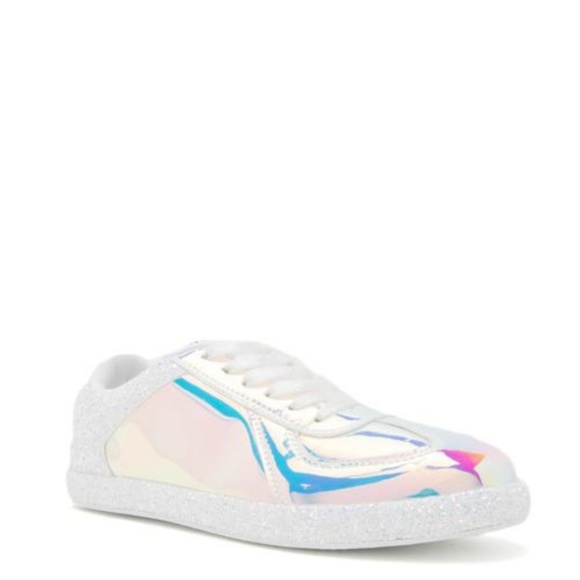 Unicorn Hologram Glitter Kicks Sneakers New White - Picture 5 of 7